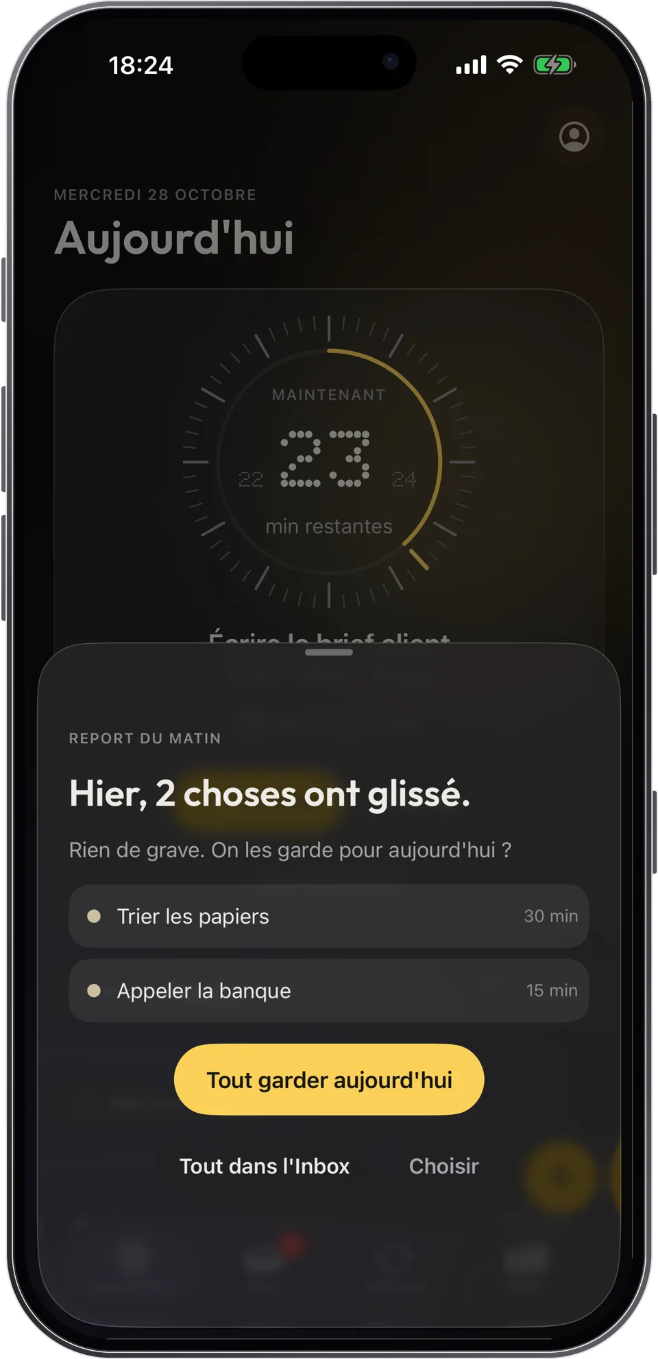 Le report du matin dans Capday : « Hier, 2 choses ont glissé. Rien de grave. »