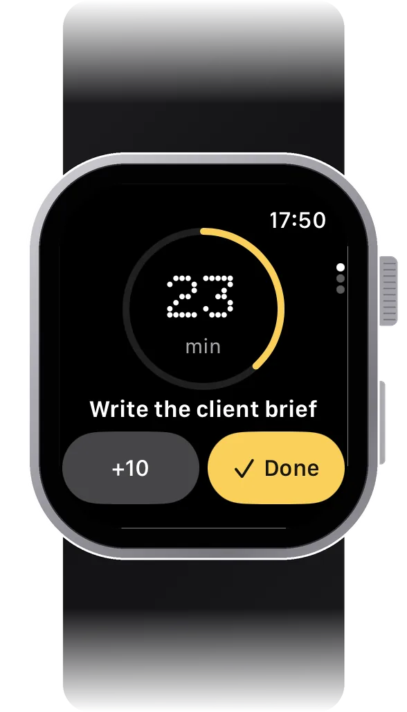 Capday on Apple Watch: 23 minutes left.